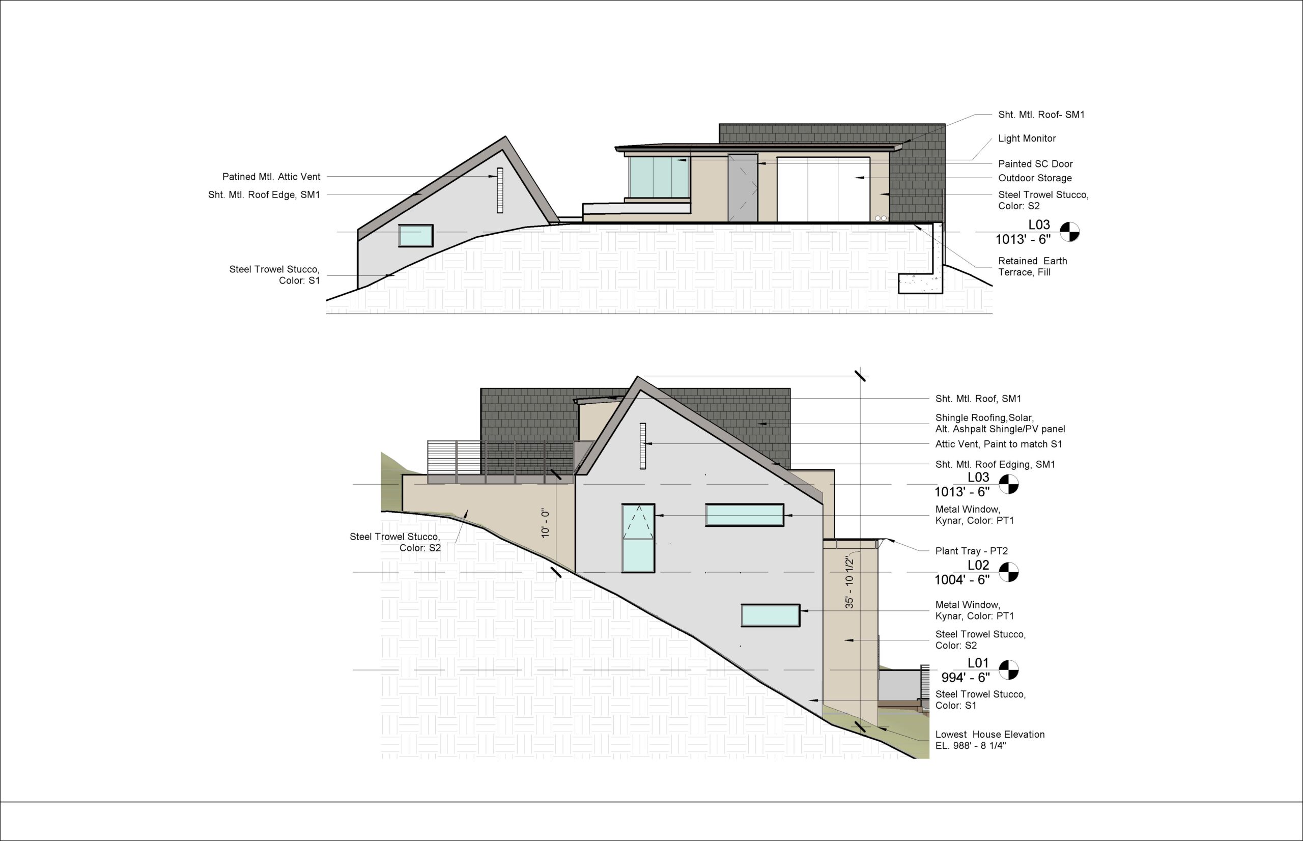 House Elevations North and West